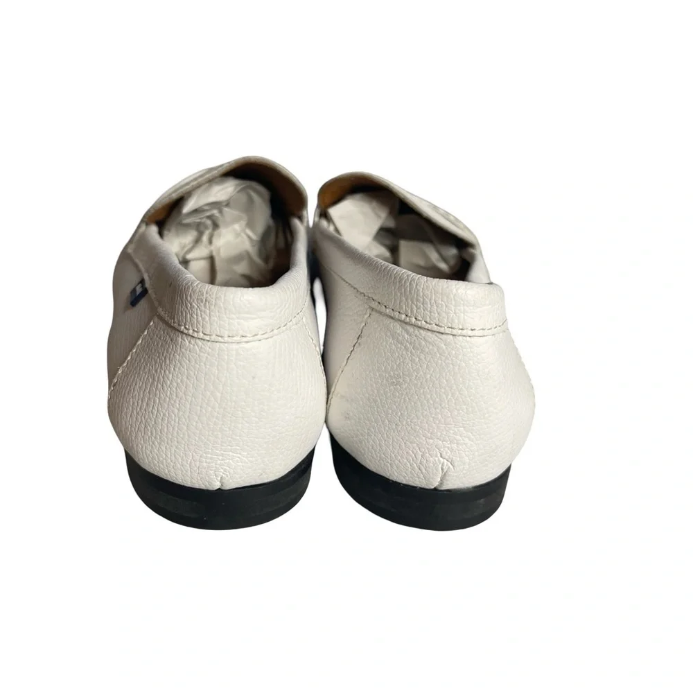 Atlanta Moccasin white leather size 33 (USA) 3 kids penny loafers driving boat
